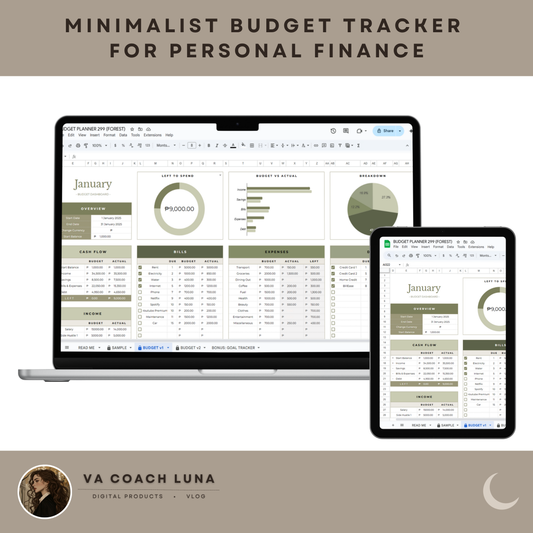 Minimalist Budget Tracker – Google Sheets Template for Personal Finance